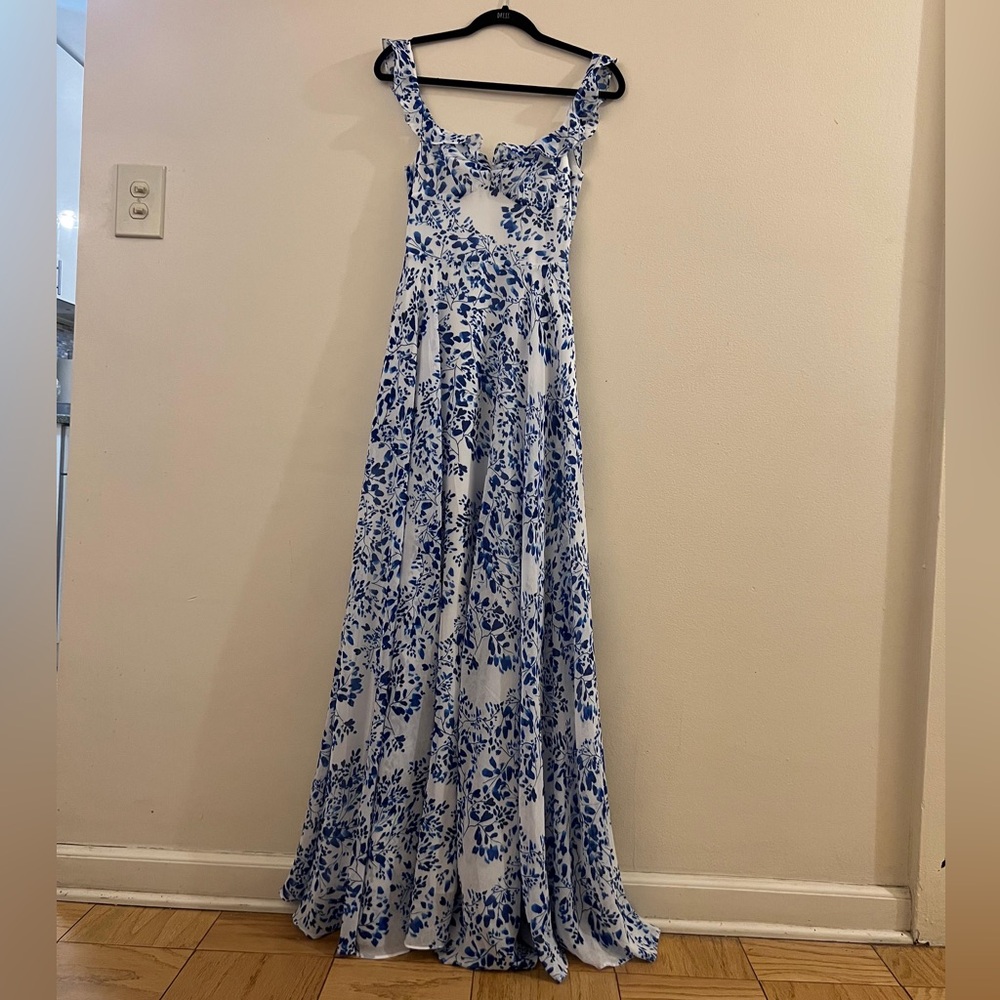 Sau Lee Evangeline Dress in Blue Multi